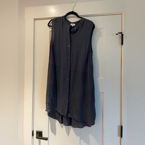 Wilfred Navy silt sleeveless shirt dress L